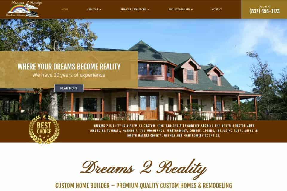Dreams 2 Reality Custom Homes & Remodeling by Eagle Custom Apparel